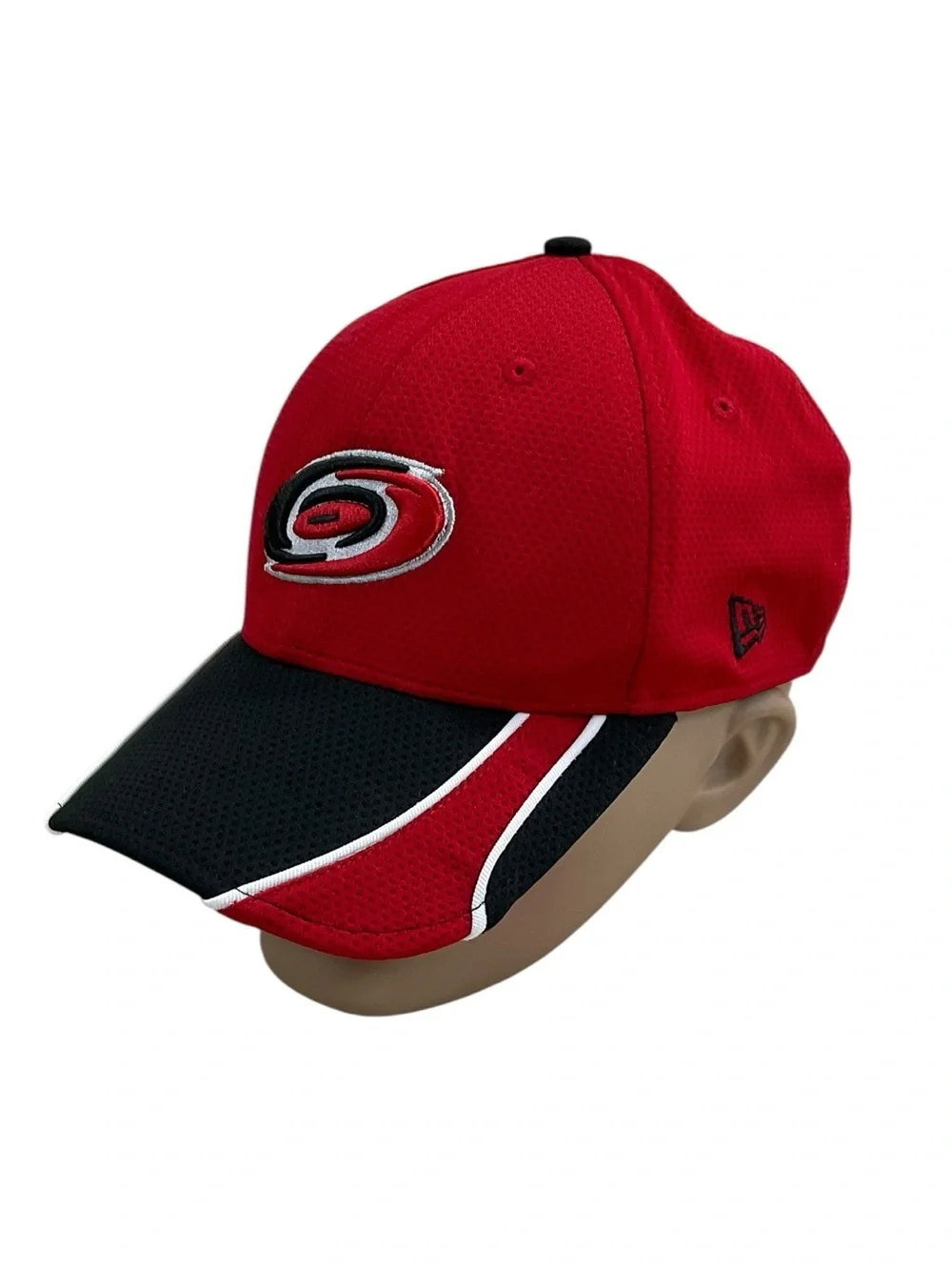 Carolina Hurricanes New Era 39THIRTY Flex Fit Hat Red Black NHL M/L Canes